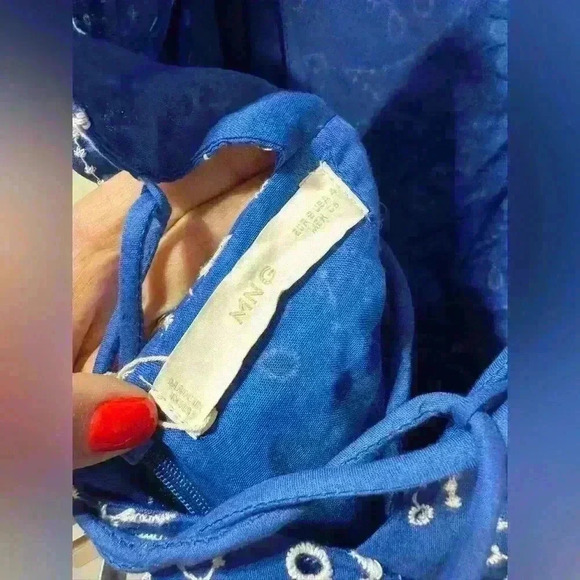 NWT MANGO Women's Embroidered Open Back Dress - Picture 6 of 7